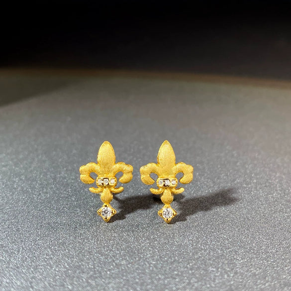 Wholesale Jewelry 925 Sterling Silver 18K Gold Plated Brushed Fashion Geometric Cross Crown Roman Numerals Women's Necklace Earrings Bracelet