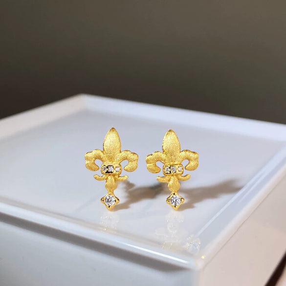 Wholesale Jewelry 925 Sterling Silver 18K Gold Plated Brushed Fashion Geometric Cross Crown Roman Numerals Women's Necklace Earrings Bracelet