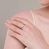 Wholesale Jewelry Sterling Silver Light Luxury Heart Shaped Micro Inlay Women's Ring And Earrings