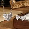 Wholesale Jewelry 925 Sterling Silver Love Heart Water Drop Bell Stud Earrings Necklace Bracelet Set Light Luxury Style Electroplated