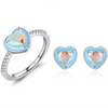 Wholesale Jewelry 925 Sterling Silver Love Water Drops Bell Pattern Inlay Zircon Women's Ring And Earrings