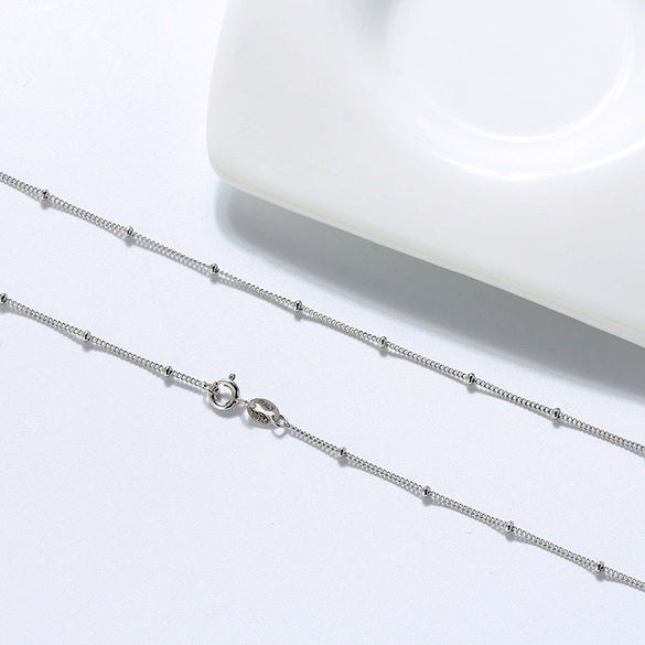 Wholesale Jewelry Sterling Silver Naked Chain Necklace With Electroplating And Letters Numbers Text Pattern