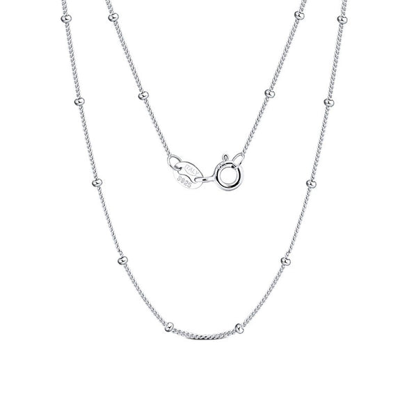 Wholesale Jewelry Sterling Silver Naked Chain Necklace With Electroplating And Letters Numbers Text Pattern