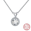Wholesale Jewelry Sterling Silver 925 Necklace With Zircon Round Pendant Electroplating Original Design Geometric For Women