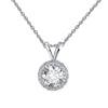 Wholesale Jewelry Sterling Silver 925 Necklace With Zircon Round Pendant Electroplating Original Design Geometric For Women