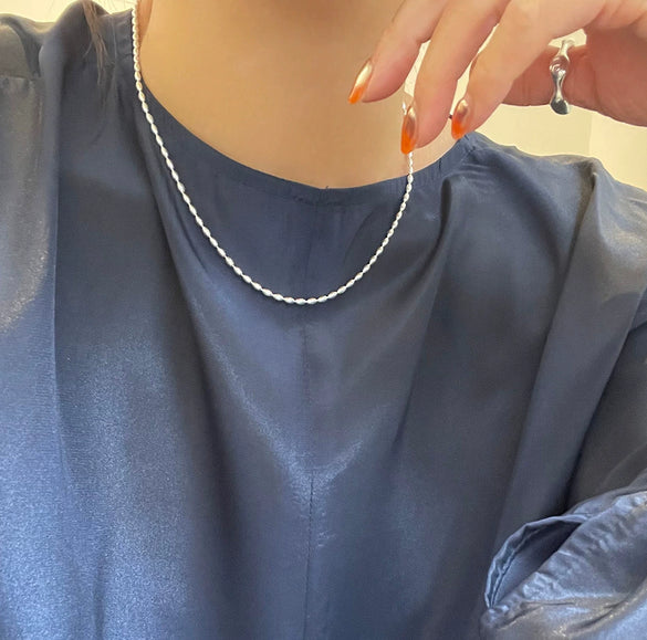 Wholesale Jewelry 925 Sterling Silver Olive Chain Necklace With Plants And Flowers Style And Electroplating Treatment