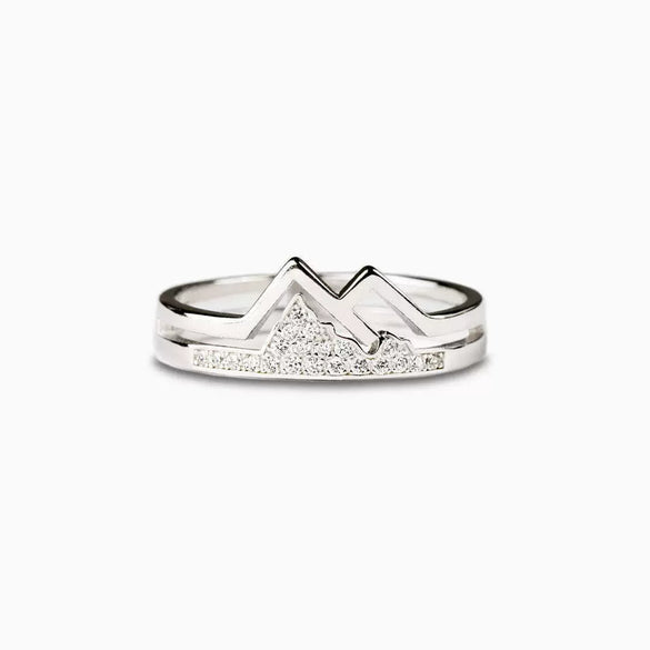 Wholesale Jewelry 925 Sterling Silver Open Ring With Diamond Natural Style Adjustable