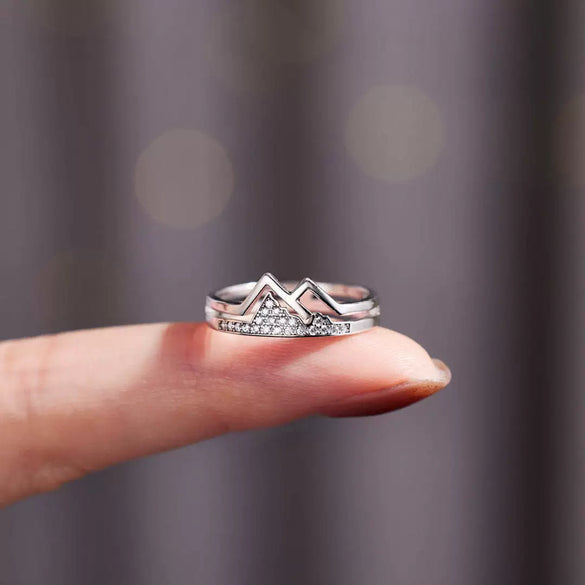 Wholesale Jewelry 925 Sterling Silver Open Ring With Diamond Natural Style Adjustable