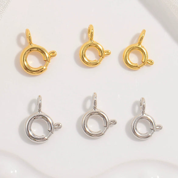 Wholesale Jewelry 925 Sterling Silver Oshaped Spring Buckle Electroplated Connection Buckle For Necklace And Bracelet