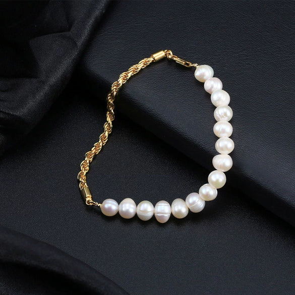 Wholesale Jewelry 925 Sterling Silver Pearl Bracelet Electroplated
