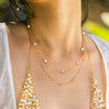 Wholesale Jewelry Sterling Silver Pearl Double Layer Stacked Necklace Geometric Electroplating Women's