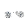 Wholesale Jewelry 925 Sterling Silver Six Claw Earrings With Platinum Diamond Electroplated Geometric Style