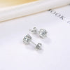 Wholesale Jewelry 925 Sterling Silver Six Claw Earrings With Platinum Diamond Electroplated Geometric Style