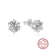 Wholesale Jewelry 925 Sterling Silver Six Claw Earrings With Platinum Diamond Electroplated Geometric Style
