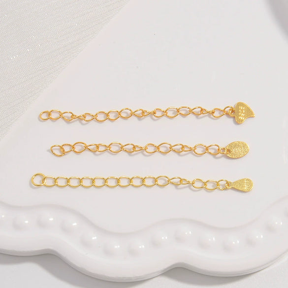 Wholesale Jewelry 925 Sterling Silver Water Drop Heartshaped Electroplated Diy Accessories Chain