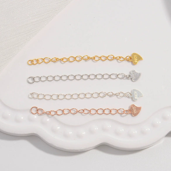 Wholesale Jewelry 925 Sterling Silver Water Drop Heartshaped Electroplated Diy Accessories Chain