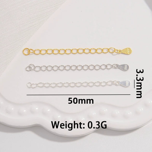 Wholesale Jewelry 925 Sterling Silver Water Drop Heartshaped Electroplated Diy Accessories Chain