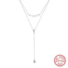 Wholesale Jewelry 925 Sterling Silver Zircon Pendant Yshaped Necklace With Geometric Style And Electroplating Process
