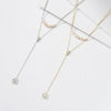 Wholesale Jewelry 925 Sterling Silver Zircon Pendant Yshaped Necklace With Geometric Style And Electroplating Process