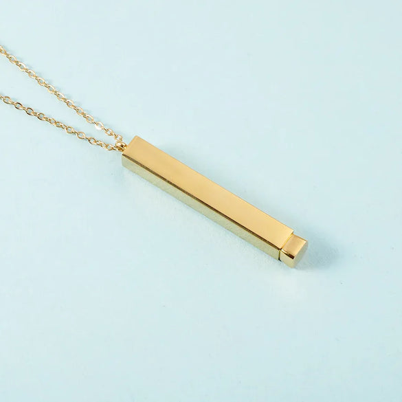 Wholesale Jewelry Streetwear U Shape Customization Laser Engraving 304 Stainless Steel 18K Gold Plated Pendant Necklace Cable Chain