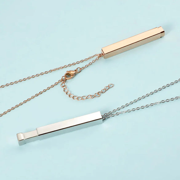 Wholesale Jewelry Streetwear U Shape Customization Laser Engraving 304 Stainless Steel 18K Gold Plated Pendant Necklace Cable Chain