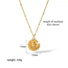 Wholesale Jewelry Sunflower Stainless Steel 18K Gold Plated