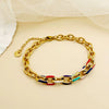 Wholesale Jewelry Sweet And Cool Style Geometric Stainless Steel Goldplated Bracelet