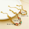 Wholesale Jewelry Sweet And Cool Style Geometric Stainless Steel Goldplated Bracelet