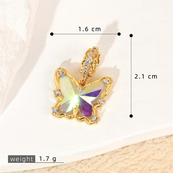 Wholesale Jewelry Sweet Animal Style Copper Electroplated Butterfly Pendant Necklace Earrings Bracelet Accessories