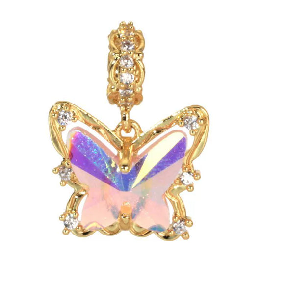 Wholesale Jewelry Sweet Animal Style Copper Electroplated Butterfly Pendant Necklace Earrings Bracelet Accessories