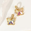 Wholesale Jewelry Sweet Animal Style Copper Electroplated Butterfly Pendant Necklace Earrings Bracelet Accessories