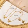 Wholesale Jewelry Sweet Artistic Bow Knot Titanium Steel 18K Gold Plated Jewelry Set