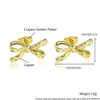 Wholesale Jewelry Sweet Bow Copper Electroplated Earrings