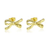 Wholesale Jewelry Sweet Bow Copper Electroplated Earrings