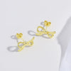 Wholesale Jewelry Sweet Bow Copper Electroplated Earrings
