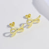 Wholesale Jewelry Sweet Bow Copper Electroplated Earrings