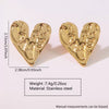 Wholesale Jewelry Sweet Cool Style Stainless Steel Peach Heart Earrings Electroplated
