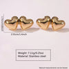 Wholesale Jewelry Sweet Cool Style Stainless Steel Peach Heart Earrings Electroplated