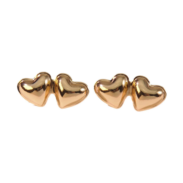 Wholesale Jewelry Sweet Cool Style Stainless Steel Peach Heart Earrings Electroplated