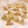 Wholesale Jewelry Sweet Cool Style Stainless Steel Peach Heart Earrings Electroplated