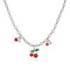 Wholesale Jewelry Sweet Fruit Style Copper Inlaid With Pearls Round Bead Earrings And Necklace