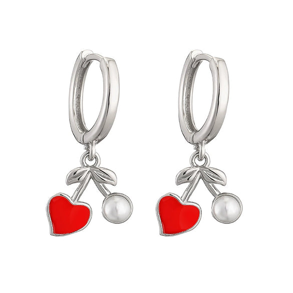 Wholesale Jewelry Sweet Fruit Style Copper Inlaid With Pearls Round Bead Earrings And Necklace