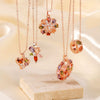 Wholesale Jewelry Sweet Geometric Copper Zircon Electroplated Ochain Pendant Necklace