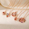 Wholesale Jewelry Sweet Geometric Copper Zircon Electroplated Ochain Pendant Necklace