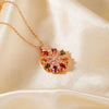 Wholesale Jewelry Sweet Geometric Copper Zircon Electroplated Ochain Pendant Necklace