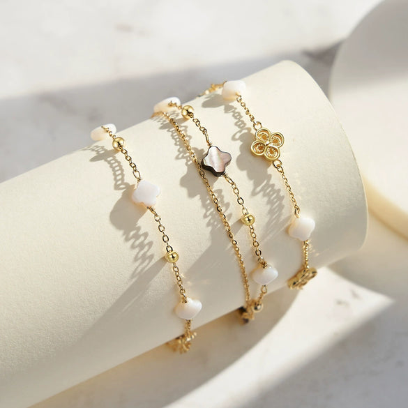 Wholesale Jewelry Sweet Geometric Style S925 Sterling Silver Chain Bracelet With Electroplating