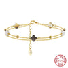 Wholesale Jewelry Sweet Geometric Style S925 Sterling Silver Chain Bracelet With Electroplating