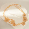 Wholesale Jewelry Sweet Hollow Flower Stainless Steel Gold Plated Necklace