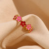 Wholesale Jewelry Sweet Simple Style Classic Style Flower 304 Stainless Steel 18K Gold Plated Plating Rings
