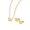Wholesale Jewelry Sweet Style Butterfly White Seashell 316L Stainless Steel Electroplated Necklace Earrings Set For Women